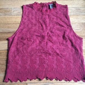 Beautiful Maroon Shear Crop Blouse Forever 21 M